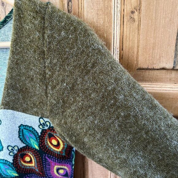 Luna Claire Small Sweater Dress Printed Peacock Colorful Mandala Boho Longsleeve - Picture 6 of 12